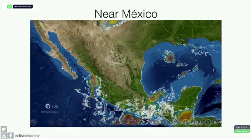 Qt World Summit 2016: partículas de precipitación sobre México