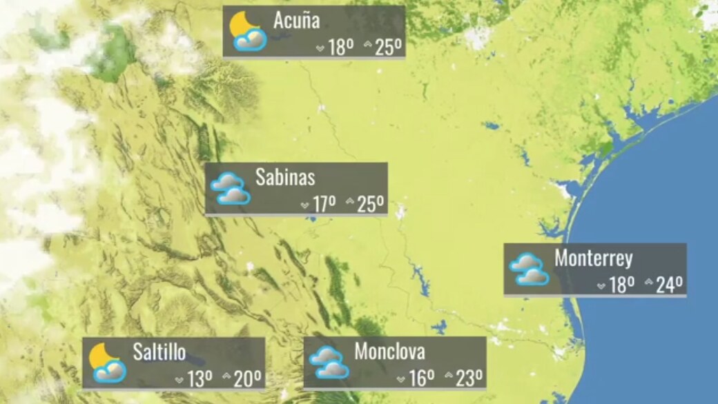 EDIS Weather · mapa de Coahuila al aire en Canal 15
